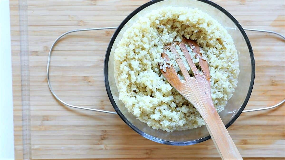 cooked quinoa in bowl