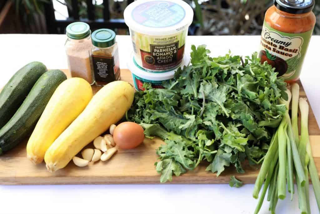 Ingredients for Zucchini Kale Lasagna