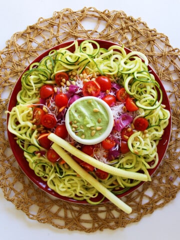 Zoodles and Things With Basil Cream