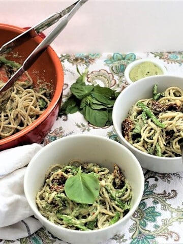 Basil Pesto Pasta With Sun Dried Tomatoes and Asparagus