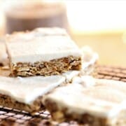 Mulberry Oat Bars With Coconut Maple Glaze