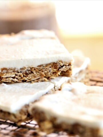 Mulberry Oat Bars With Coconut Maple Glaze