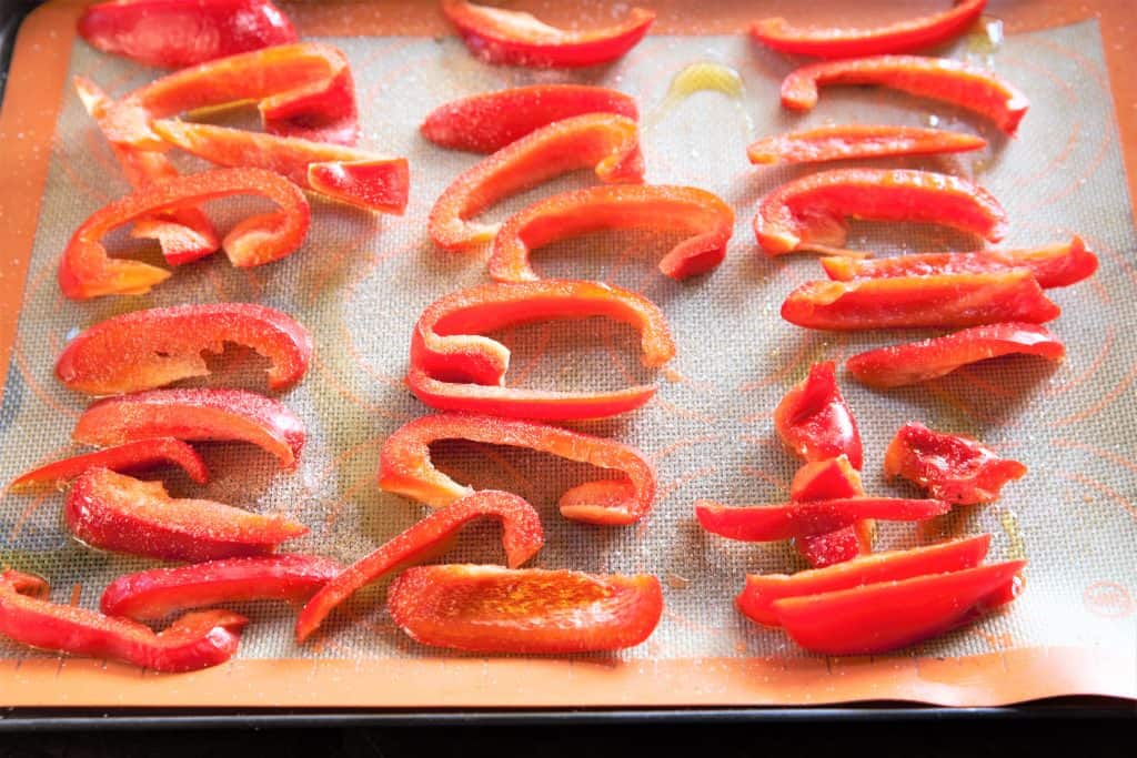 Slice, season and bake peppers