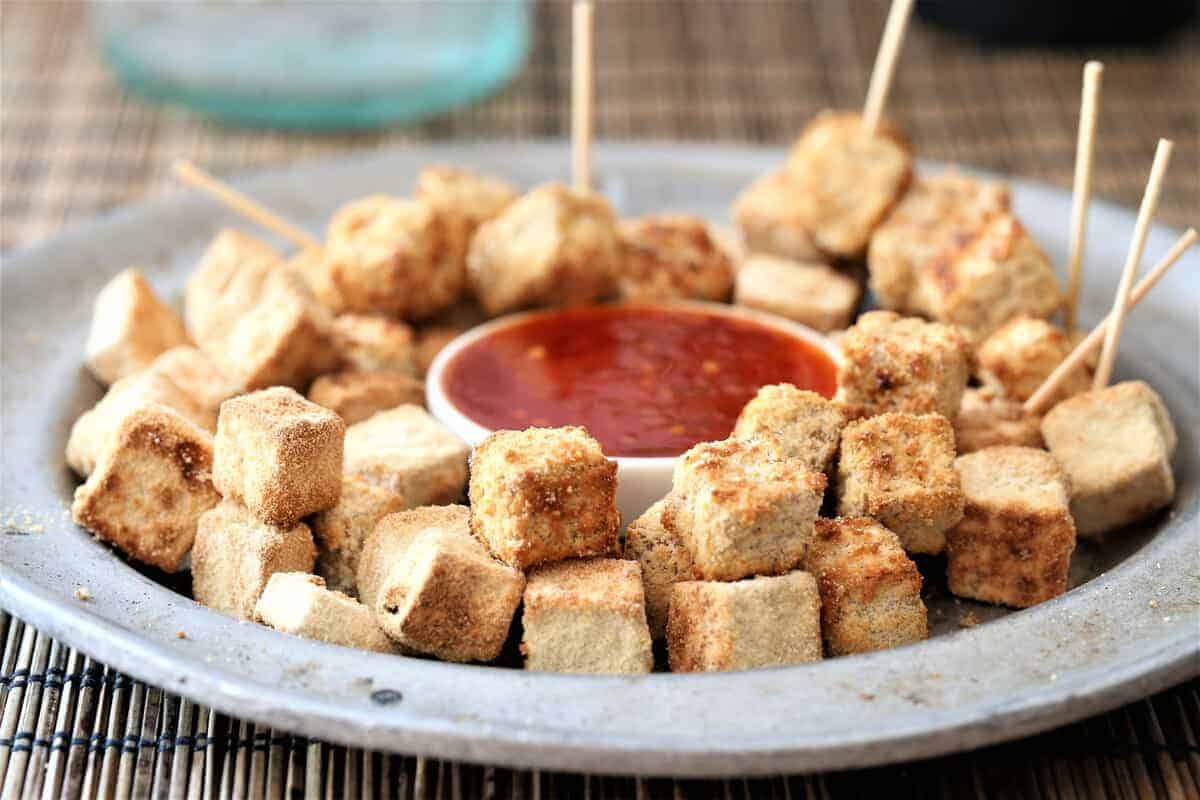 Crispy Tofu Bites With Red Chili Sauce