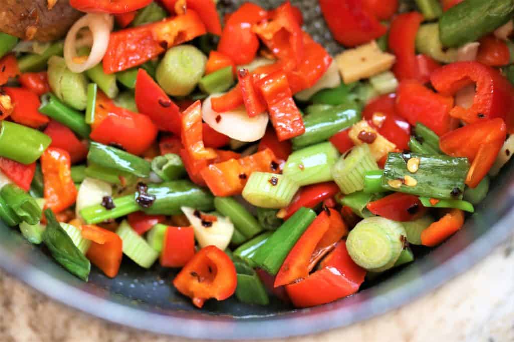 Stirfry Vegetables, garlic and ginger