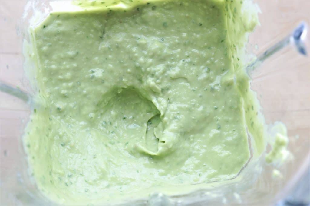 This yummy avocado pesto can be used on vegetables, salads, or as a dip