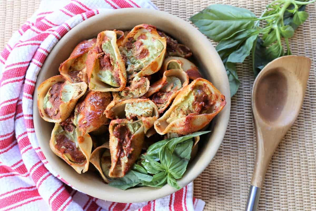 Spinach Garlic Stuffed Shells