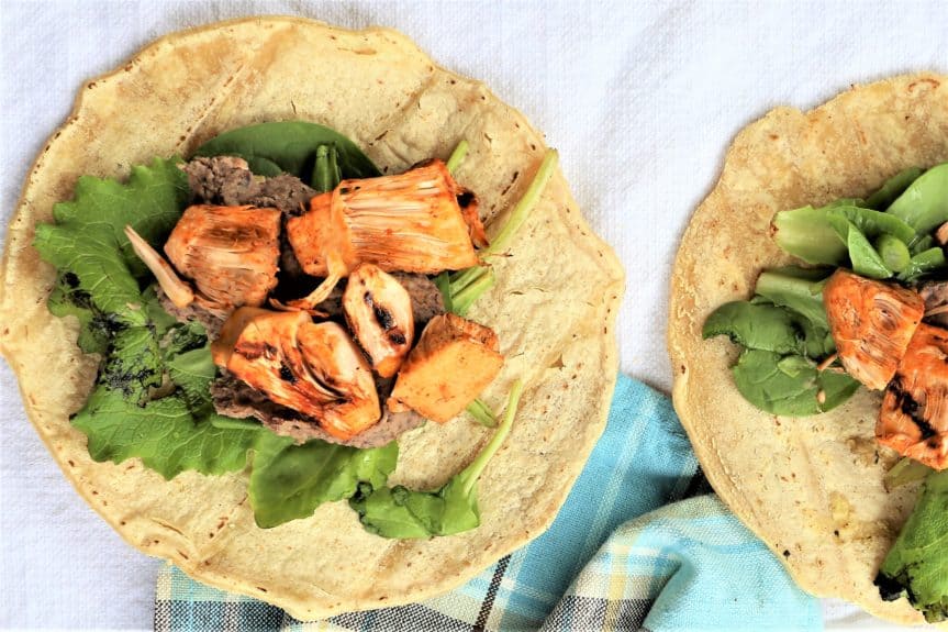 Grilled Jackfruit Tacos are ready in 30 minutes. Vegan, gf,dairy free. Yum!