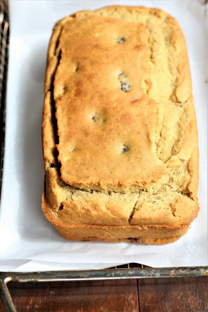 Vegan Banana Blackberry Bread baked