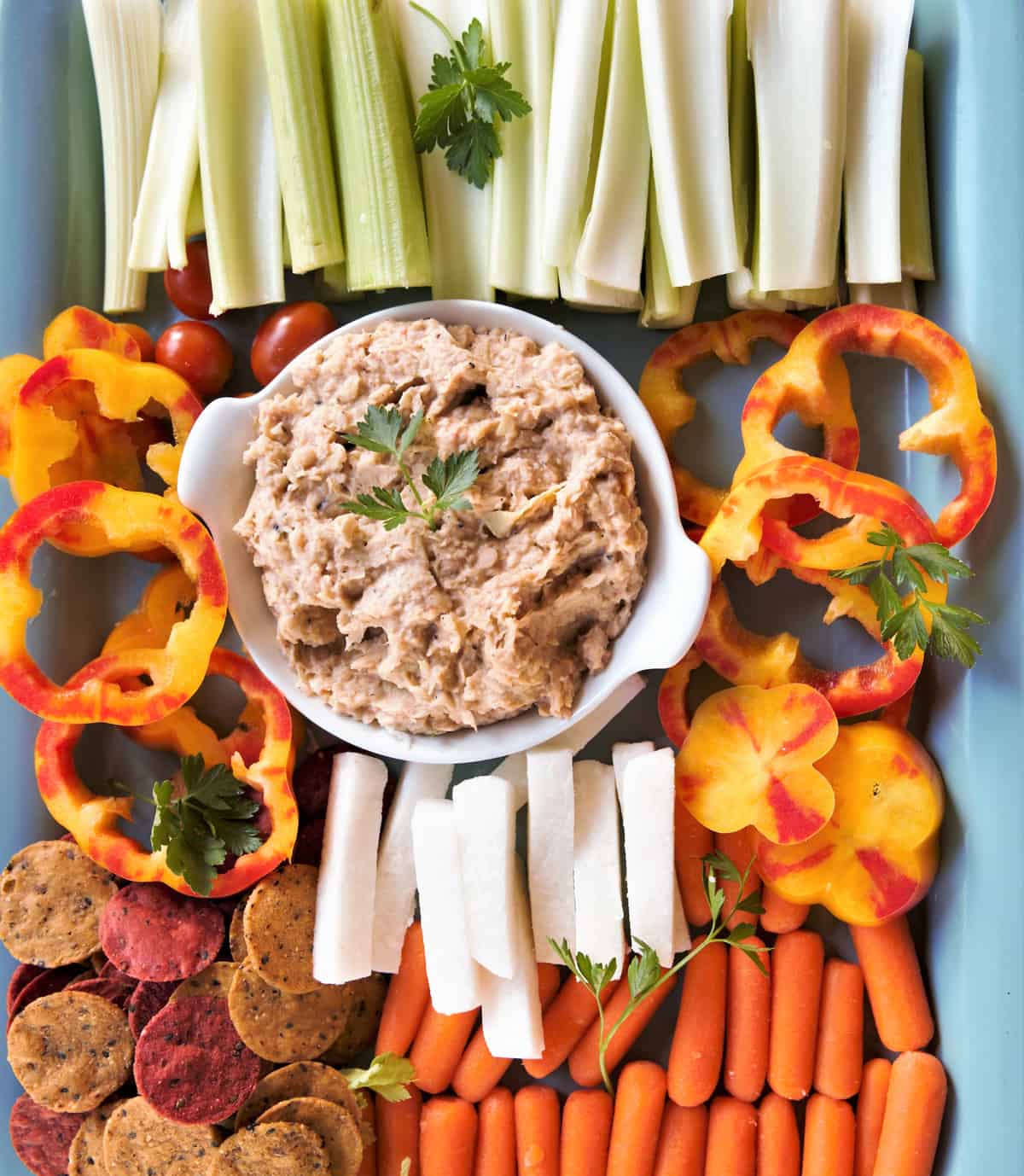 Artichoke Bean Dip is a delicious, nutritious vegan snack.