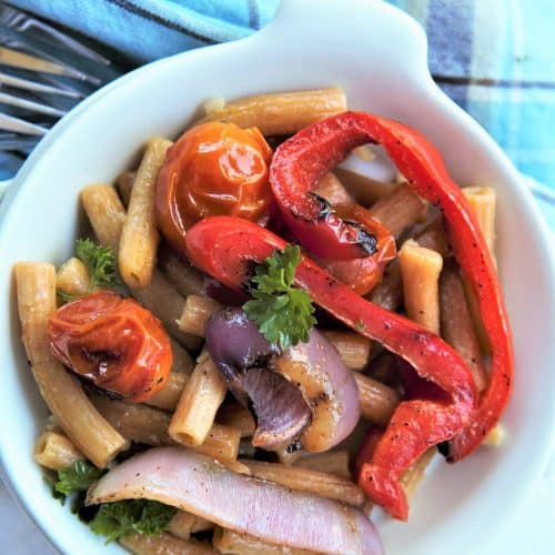 Garlic Lentil Vegetable Pasta