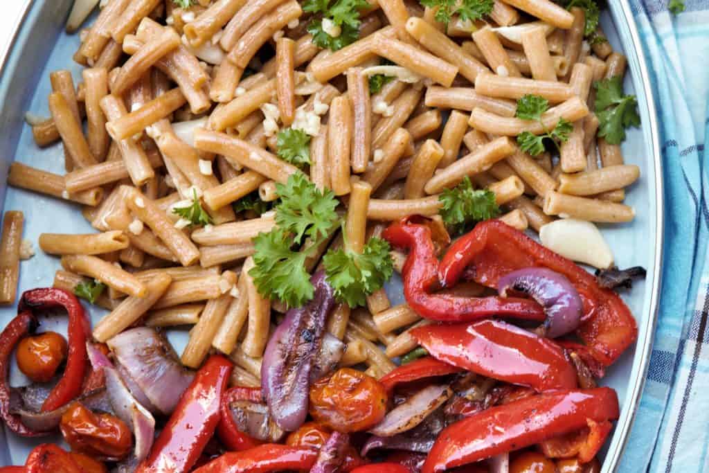 Garlic Lentil Vegetable Pasta