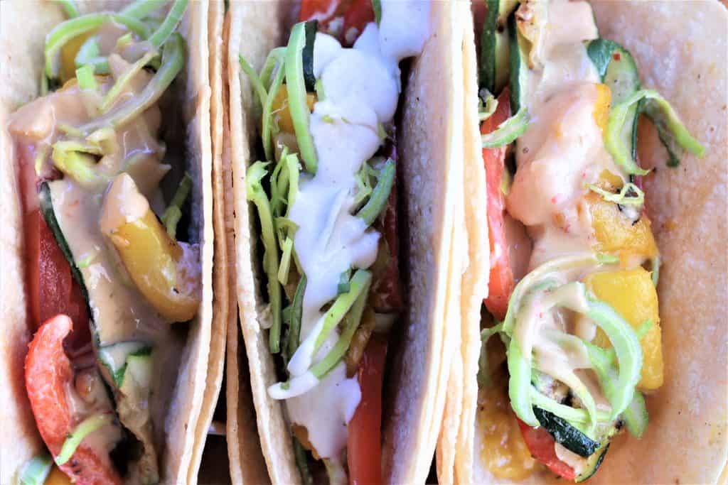 Grilled Vegetable Tacos close