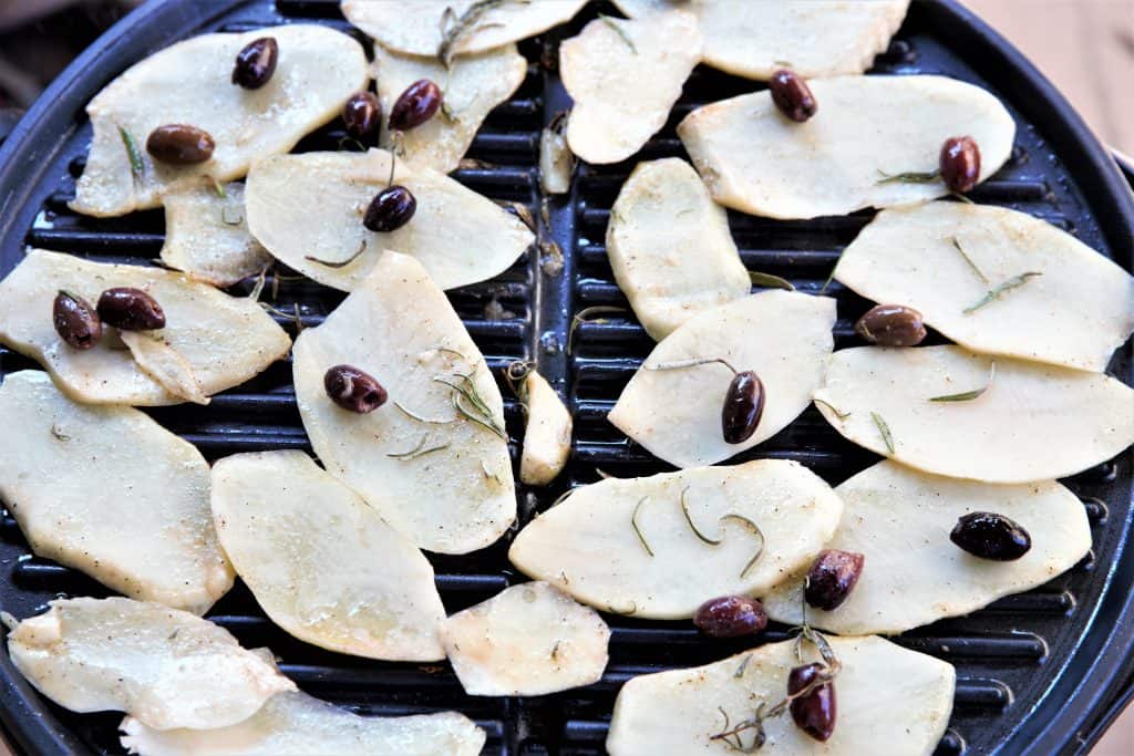 Potatoes on grill