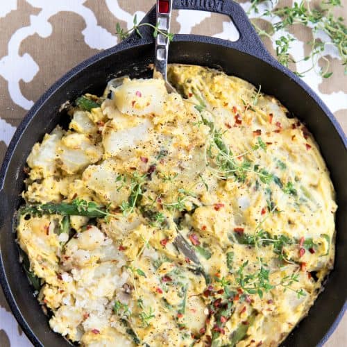 Vegan Asparagus Potato Frittata