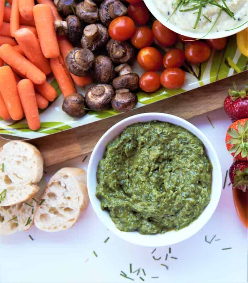 Kale Spinach Avocado Dip. A fresh and delicious dip for summer!