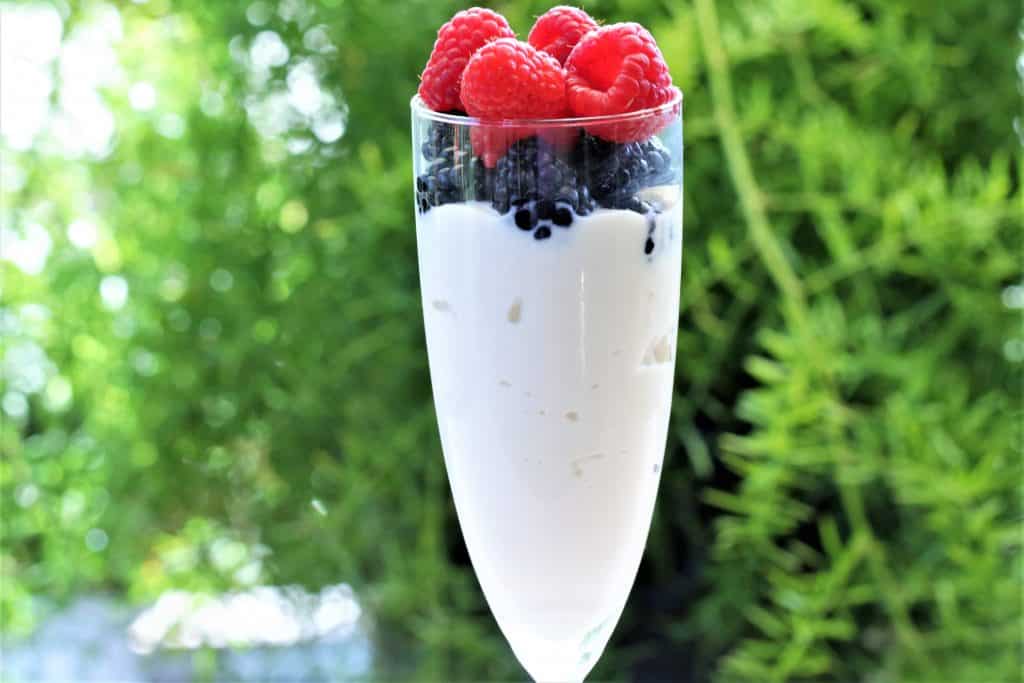 Homemade berry yogurt