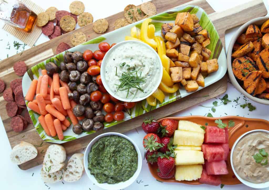 Fruit And Vegetable Appetizer Board Green Scheme