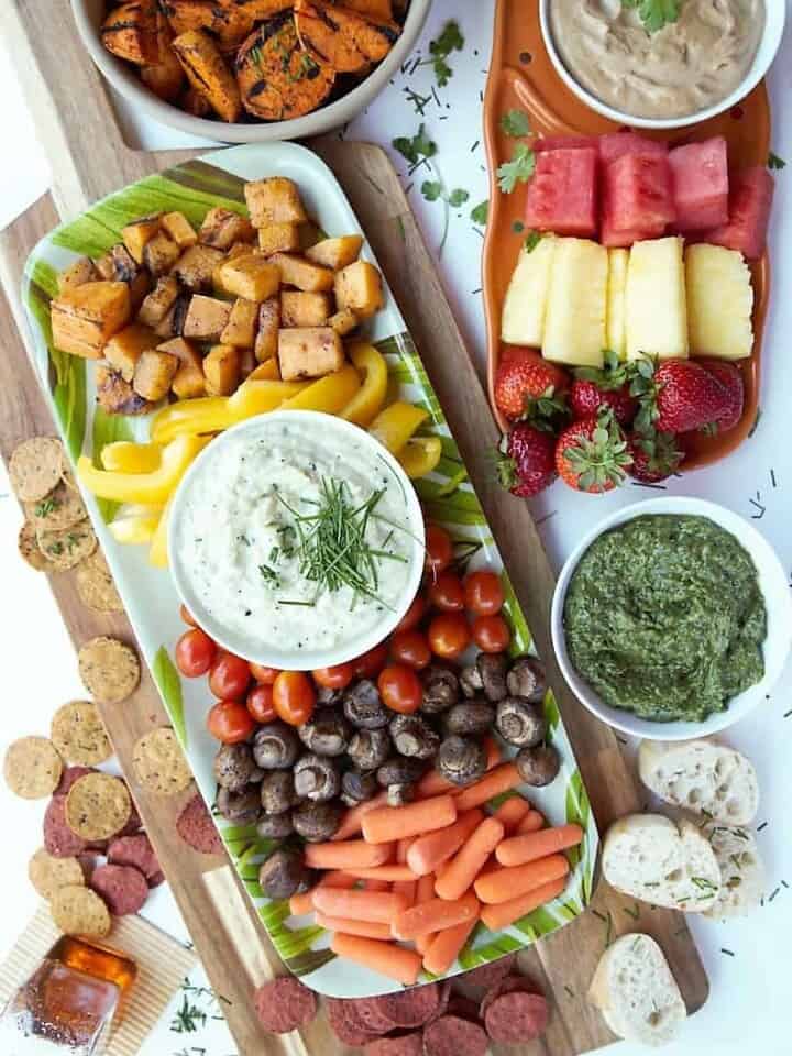 Fruit and Vegetable Appetizer Board - Green Scheme