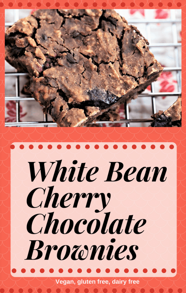 White Bean Cherry Chocolate Brownies