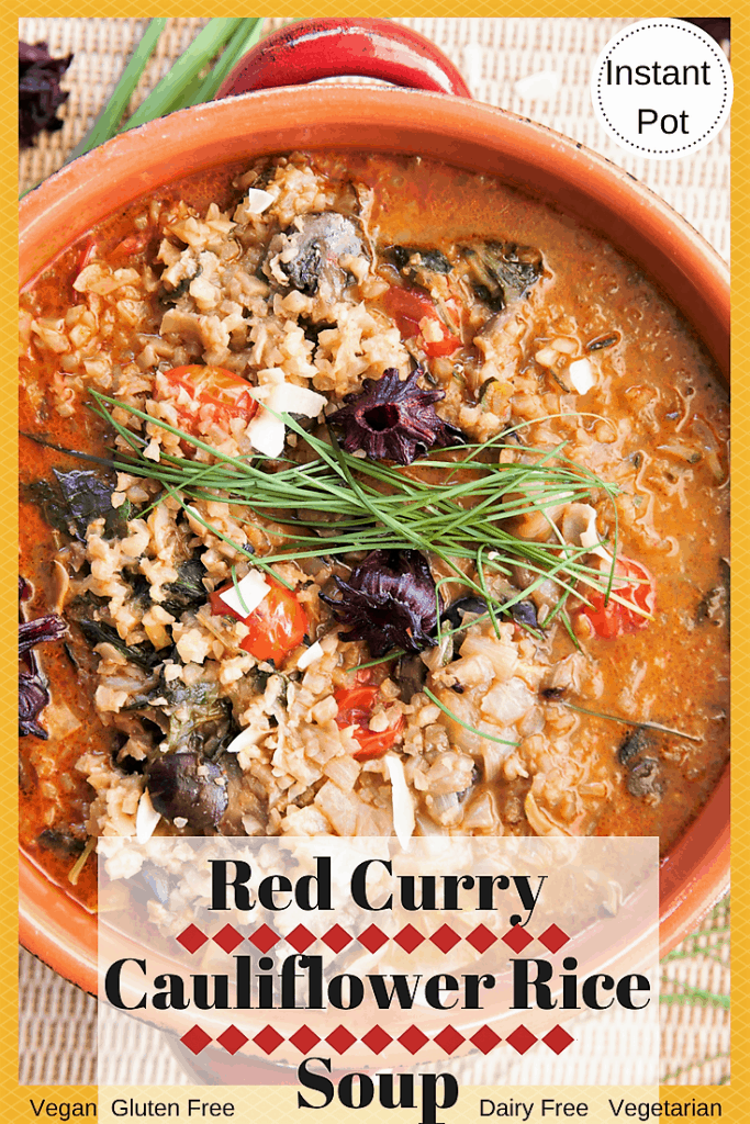 Red Curry Cauliflower Rice Vegetable Soup