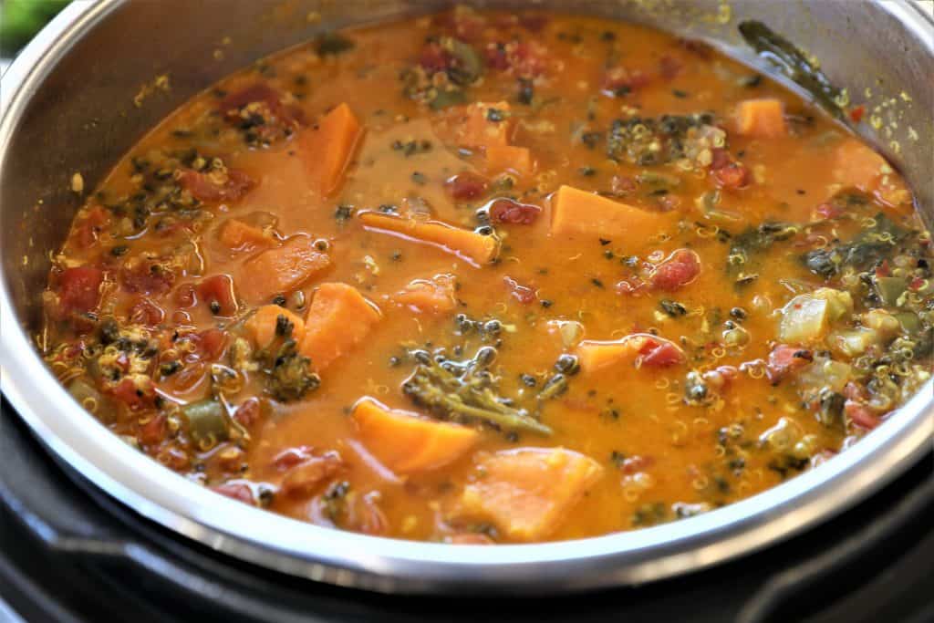 instant pot vegetable curry after cooking 