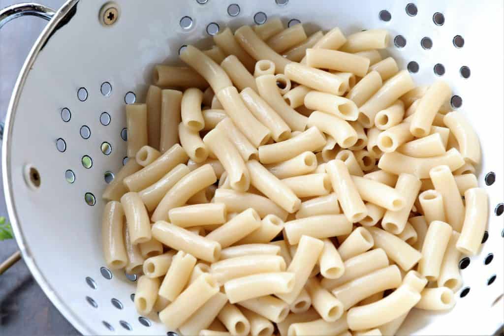 Cook brown rice pasta according to package directions while pressure cooking