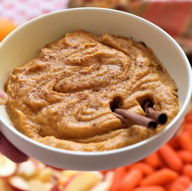 Scoop hummus into serving bowl