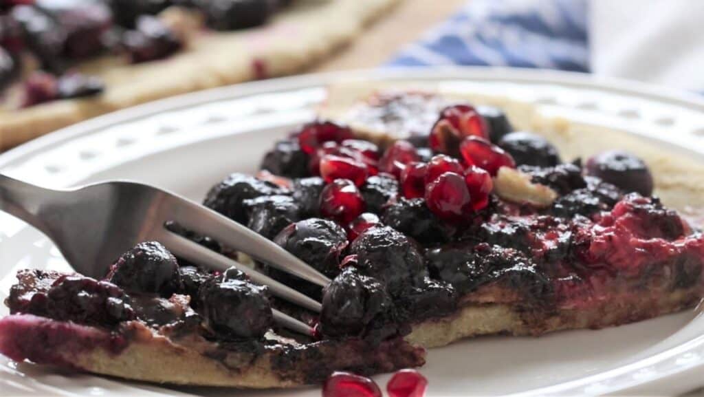 Berry Chocolate Pizza with fork
