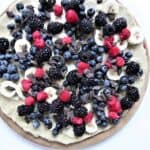 Fruits and chocolate on crust
