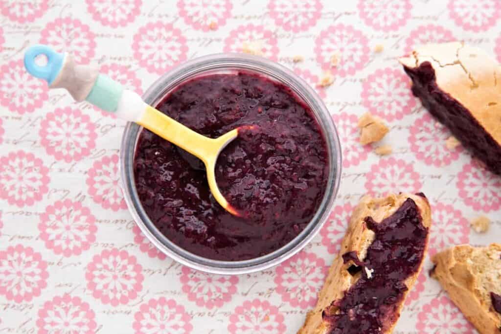 blackberry jam and bread